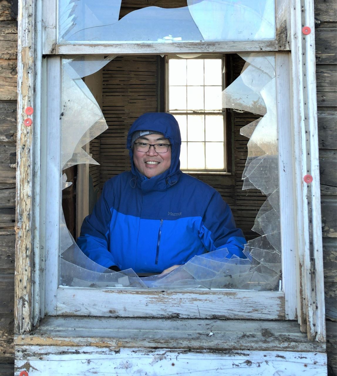Daniel De Sousa in his natural environment, taking a window detail with profile comb and pencil at a house recently acquired by Manassas National Battlefield Park. Photo courtesy of Daniel De Sousa.